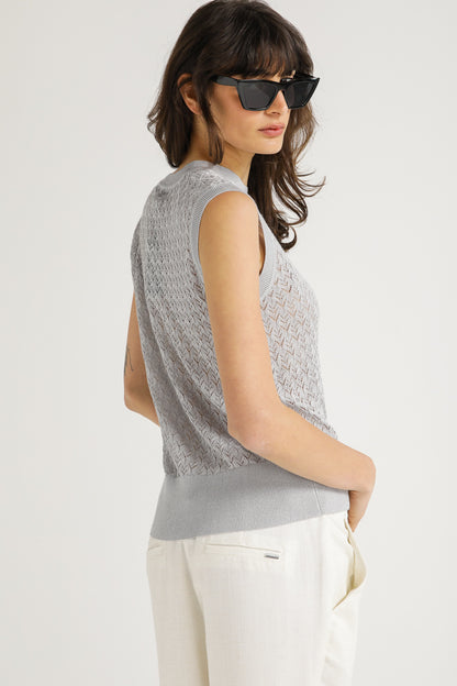 Textured Knit Sleeveless Top