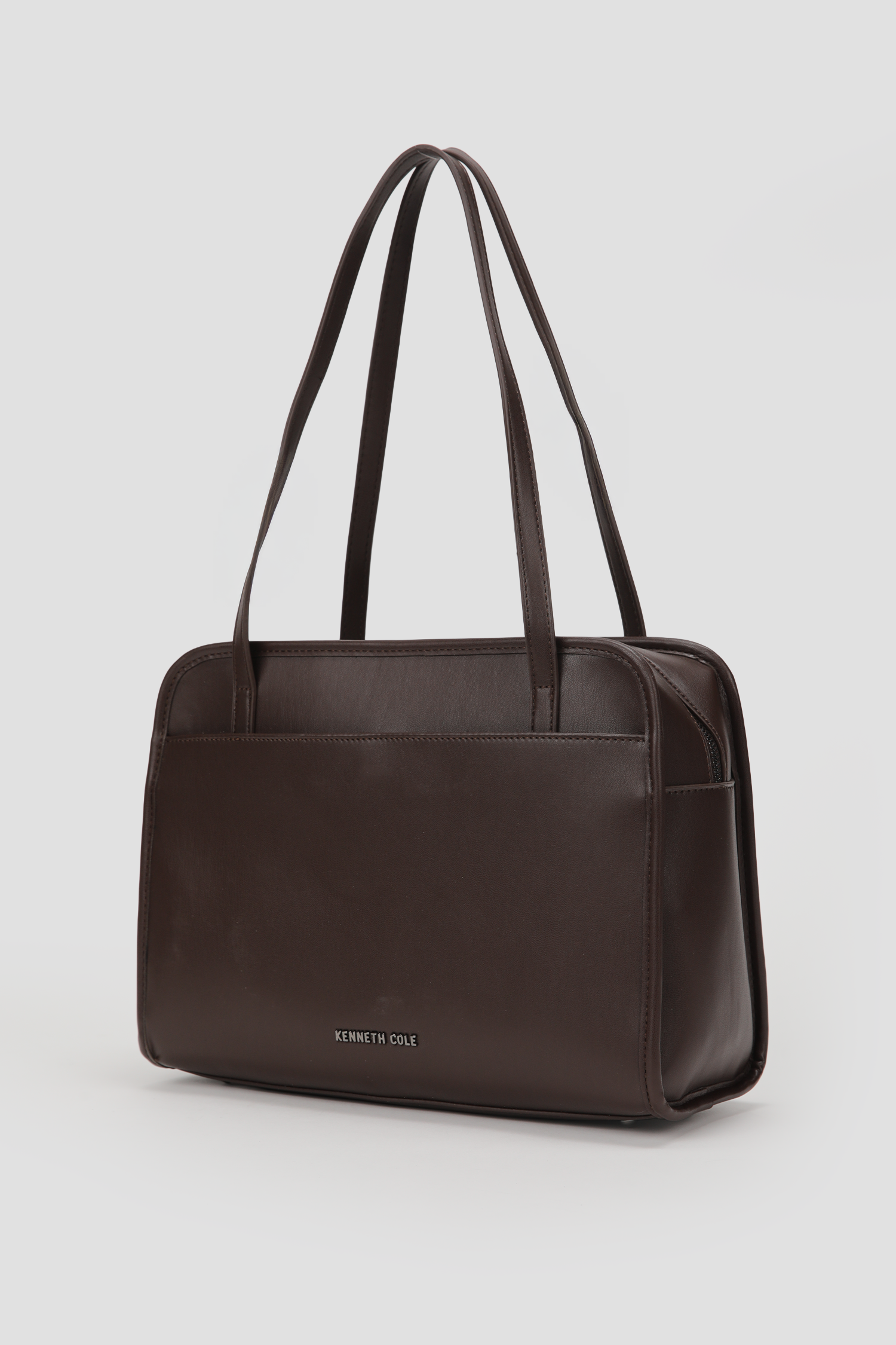 Structured Faux Leather Shoulder Bag