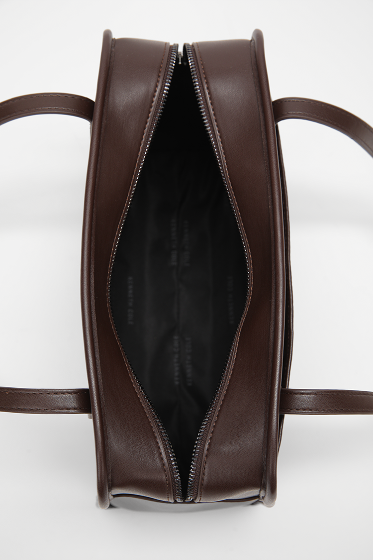Structured Faux Leather Shoulder Bag