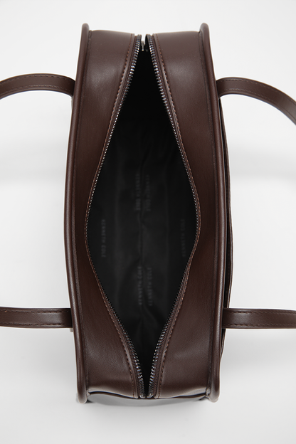 Structured Faux Leather Shoulder Bag