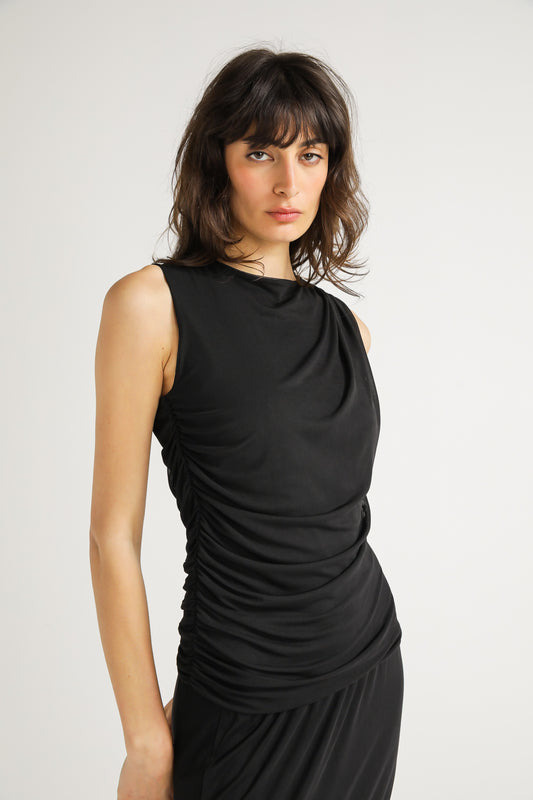 Draped Sleeveless Top