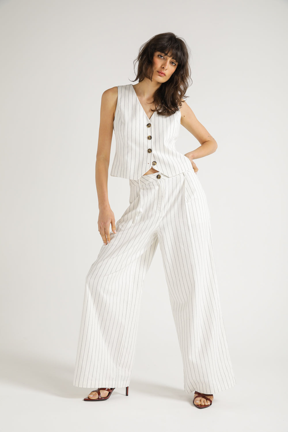 Pinstripe Tailored Pants