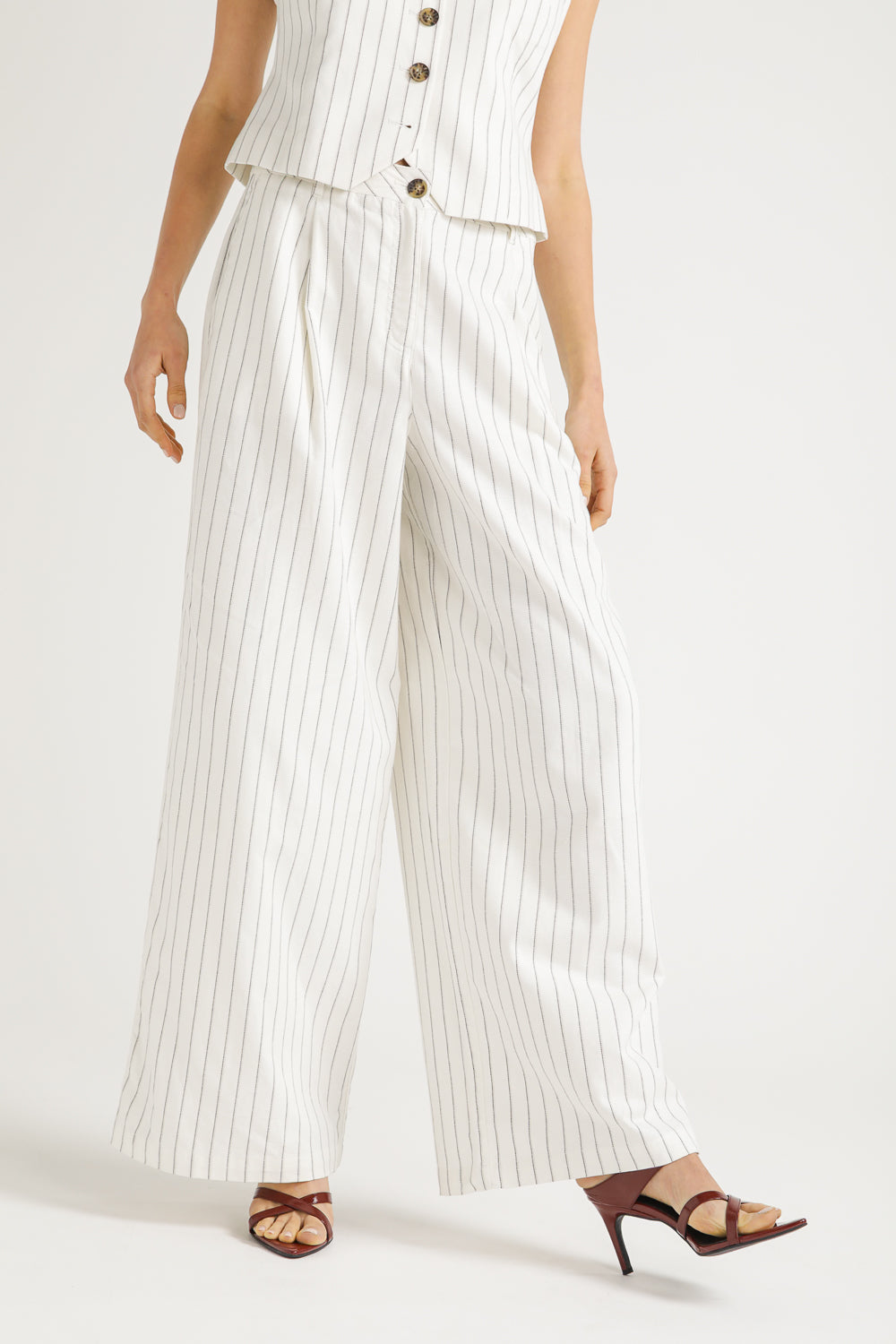 Pinstripe Tailored Pants