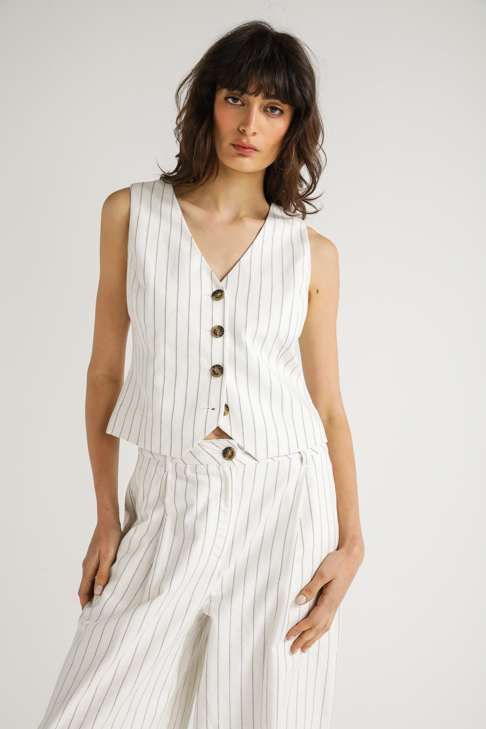 Pinstripe Tailored Vest