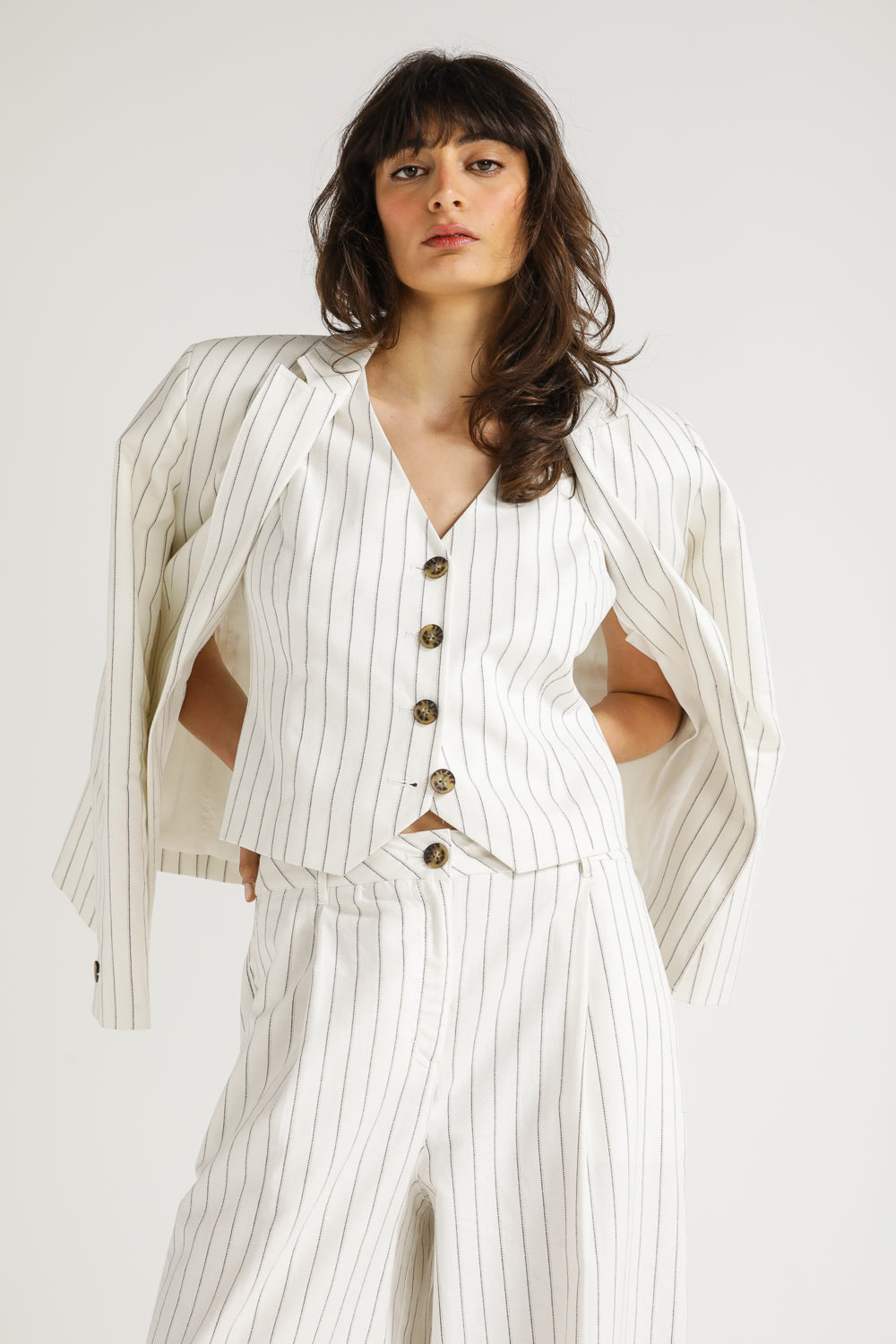 Pinstripe Tailored Vest