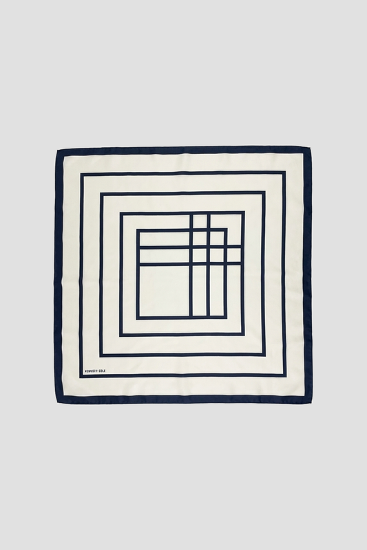 Geometric Print Logo Scarf