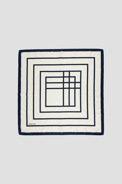 Geometric Print Logo Scarf