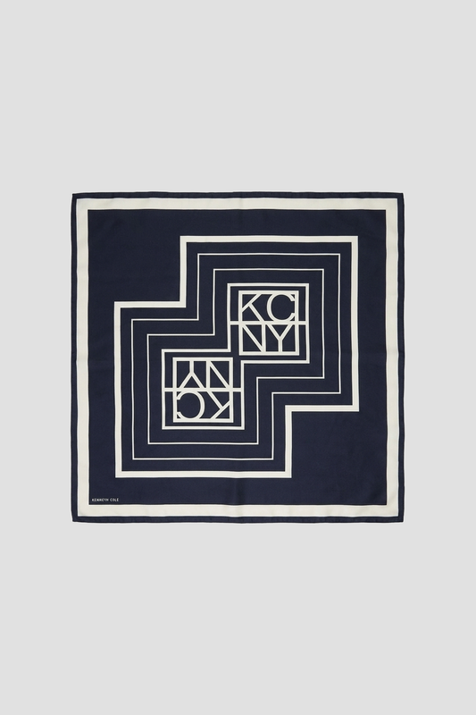 Blue Geometric Logo Scarf