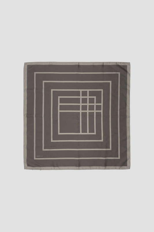 Brown Geometric Print Scarf