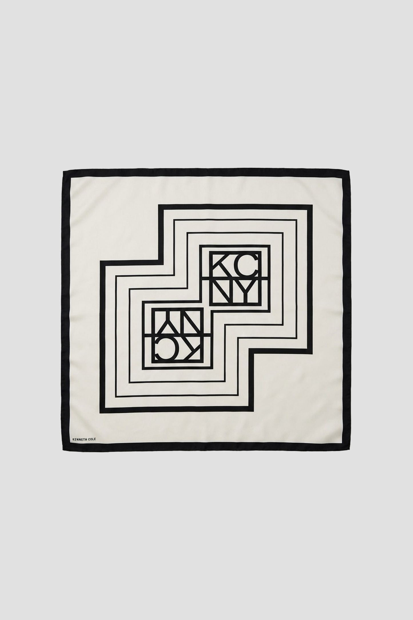 Cream Geometric Logo Scarf