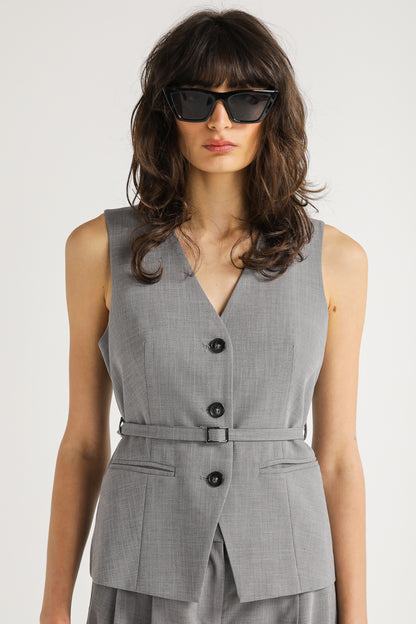 Tailored Belted Vest