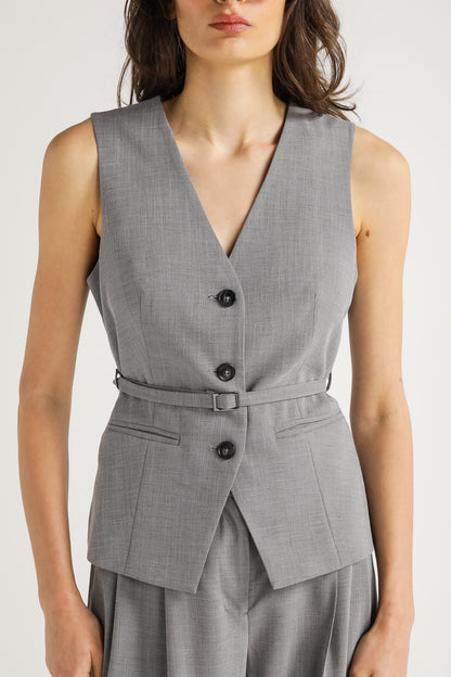 Tailored Belted Vest