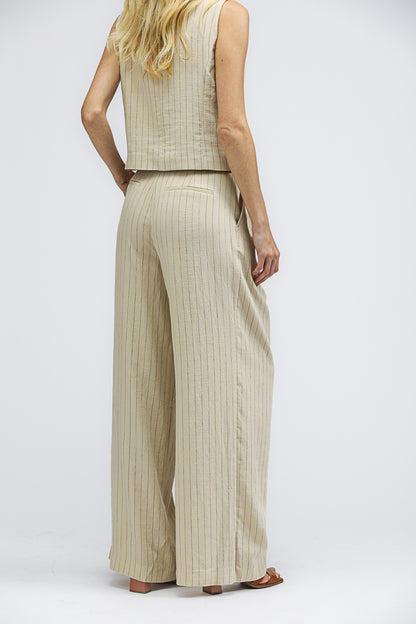 Wide Leg Pinstripe Pants