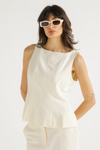 Peplum Zip Top