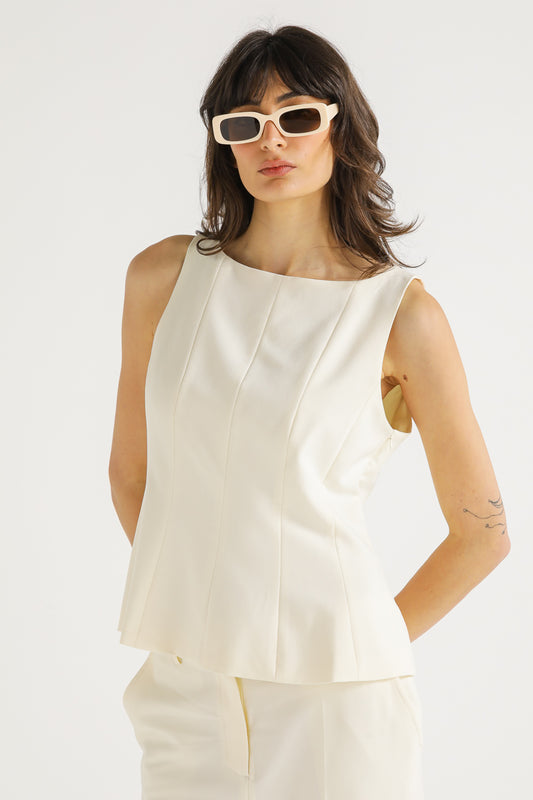 Peplum Zip Top