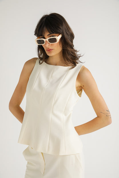 Peplum Zip Top