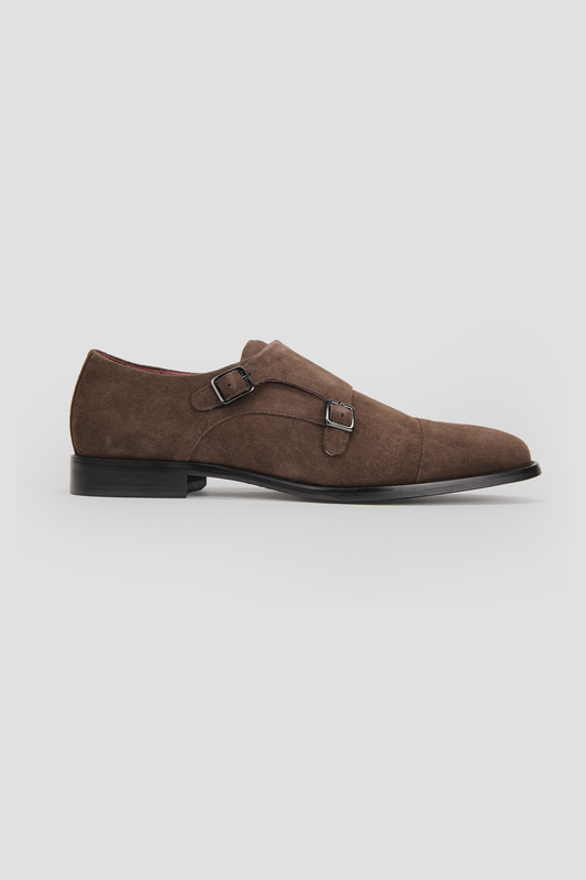Leather Double Monk Shoes