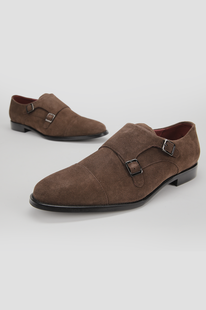 Leather Double Monk Shoes