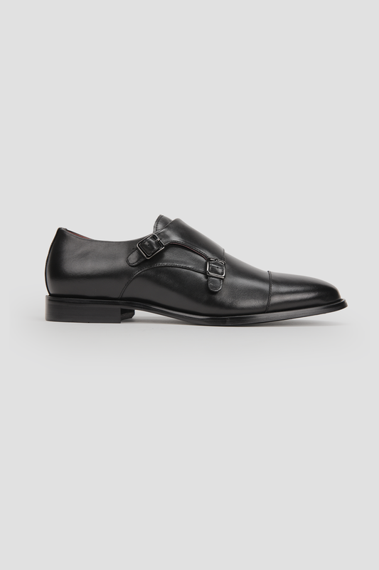 Double Monk Leather Shoes
