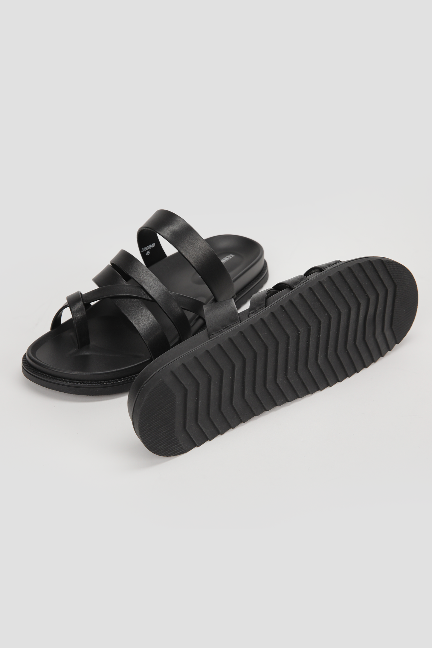 Leather Cross Strap Slides