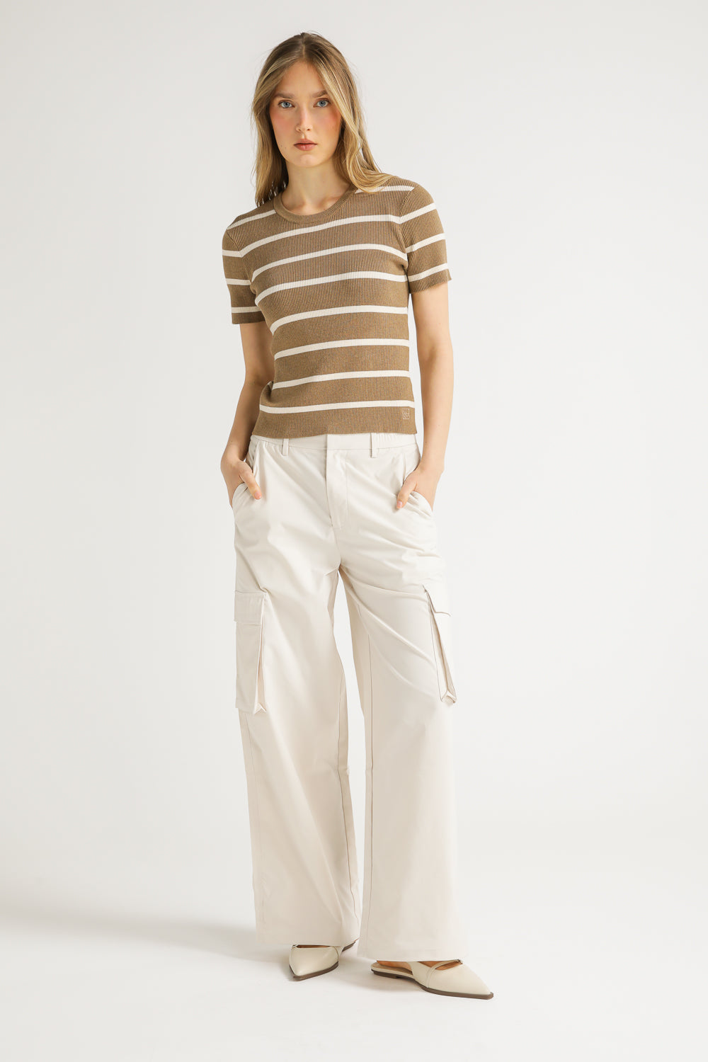 Striped Rib Knit Tee