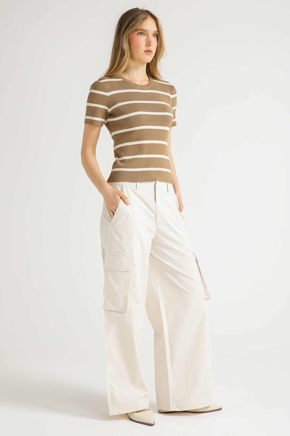 Striped Rib Knit Tee