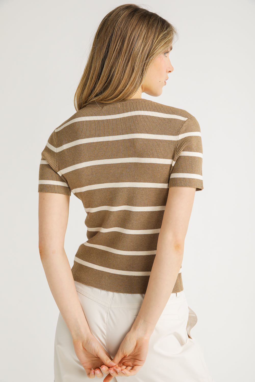 Striped Rib Knit Tee