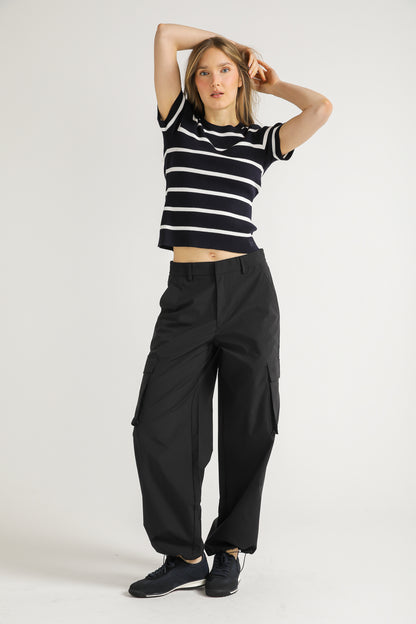 Striped Rib Knit Tee