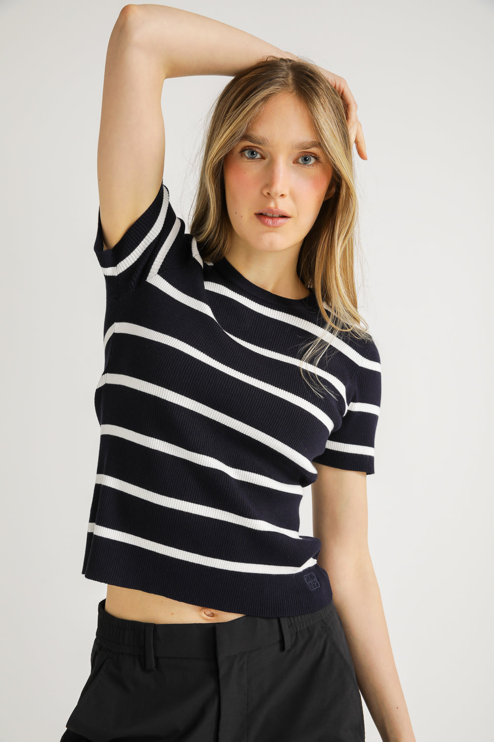 Striped Rib Knit Tee