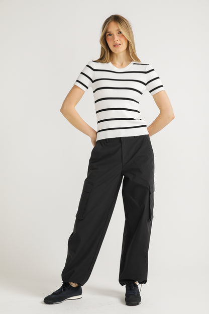 Striped Rib Knit Tee