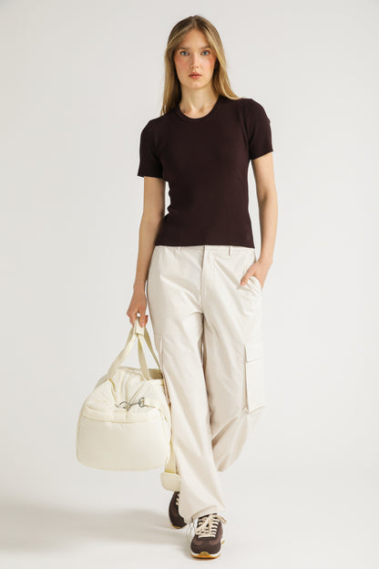 Rib Knit T Shirt