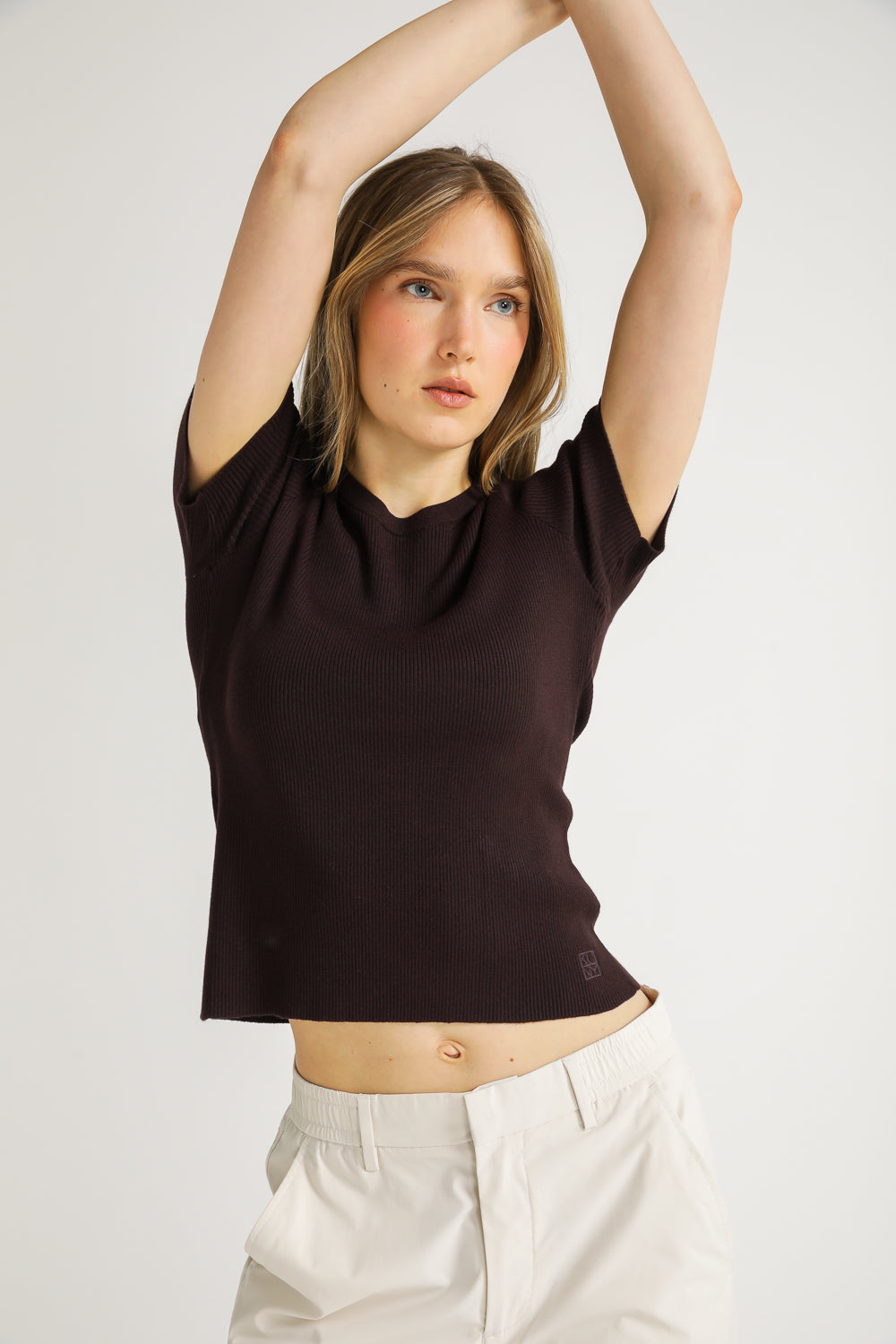 Rib Knit T Shirt
