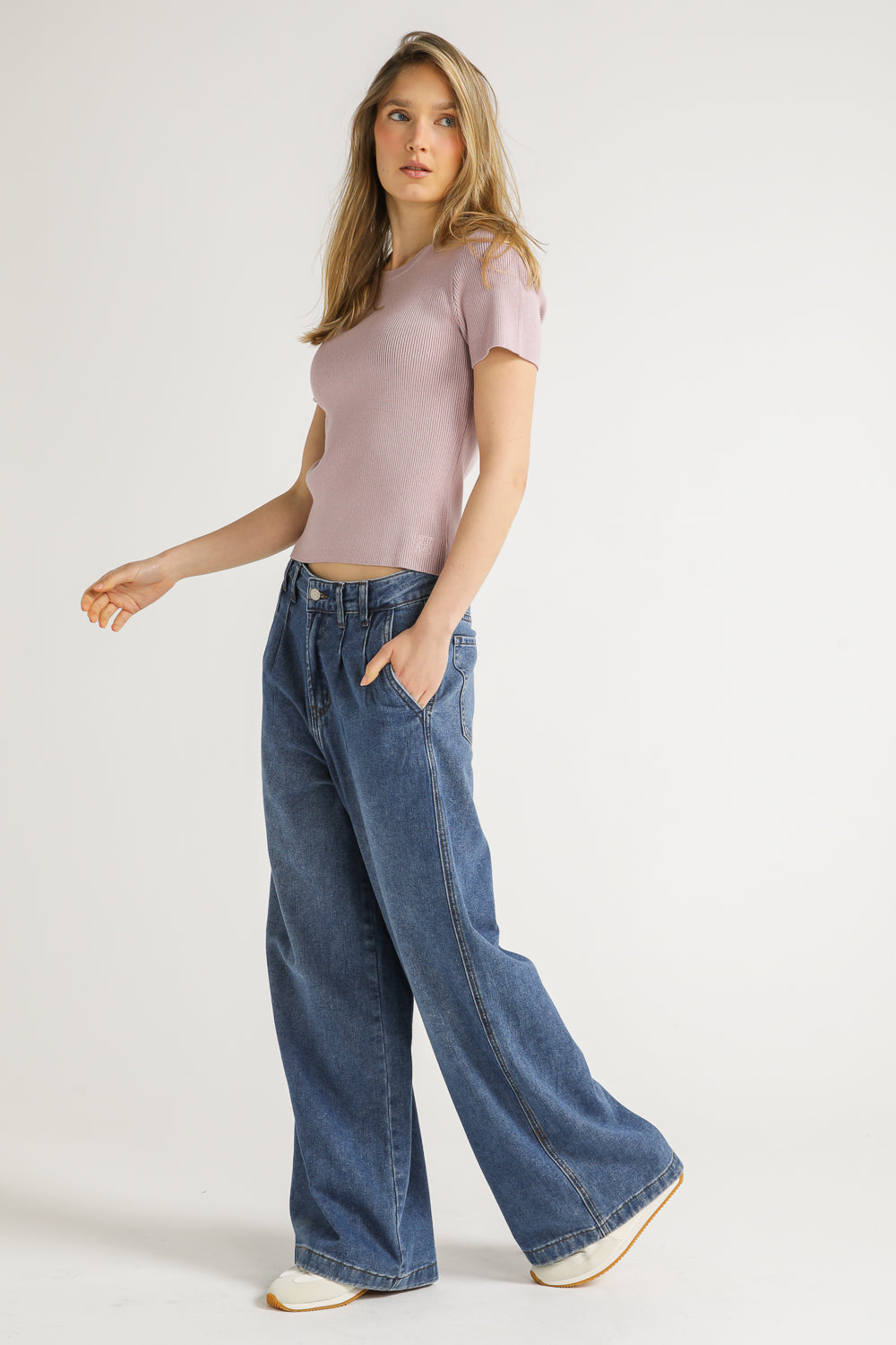 Rib Knit T Shirt