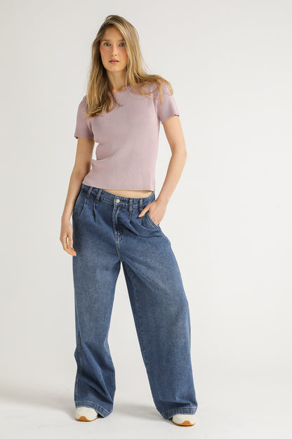 Rib Knit T Shirt