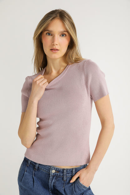 Rib Knit T Shirt