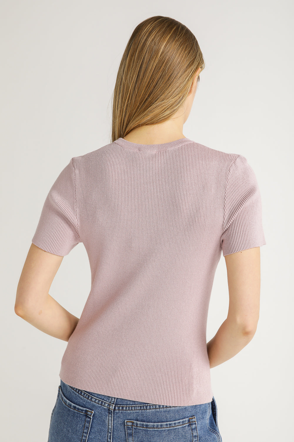 Rib Knit T Shirt