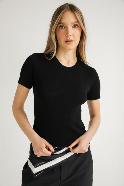 Rib Knit T Shirt