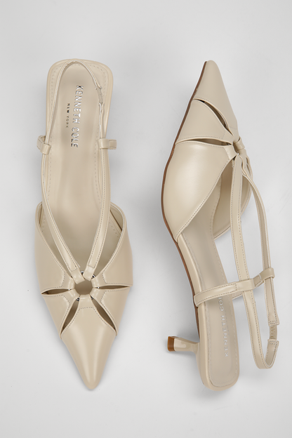 Pointed Slingback Kitten Heels