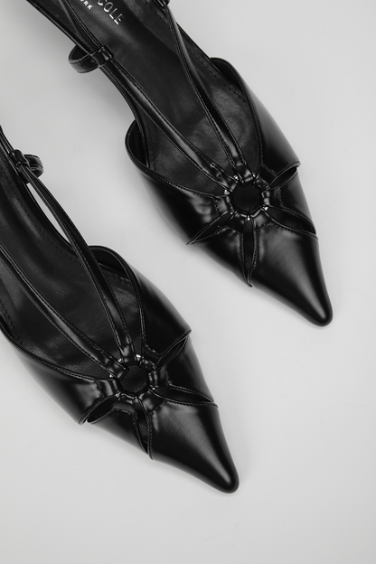 Pointed Slingback Kitten Heels