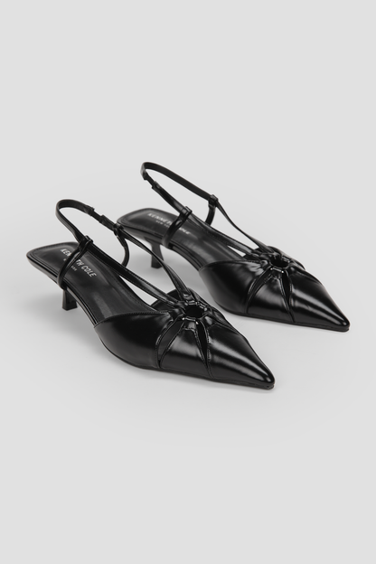 Pointed Slingback Kitten Heels