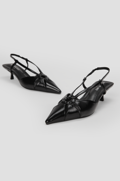 Pointed Slingback Kitten Heels