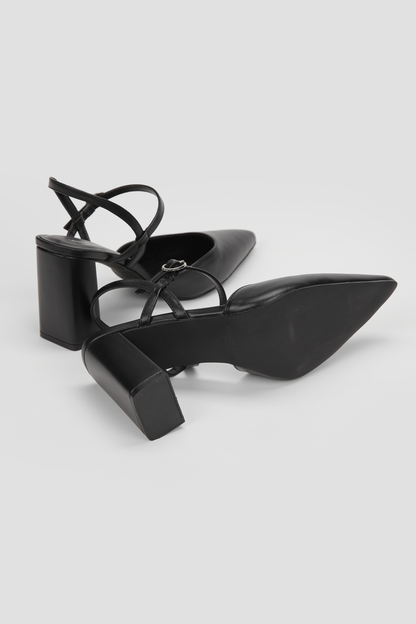Pointed Ankle Strap Heels