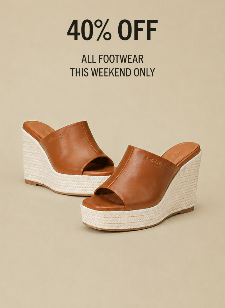 40% OFF
ALL FOOTWEAR
THIS WEEKEND ONLY