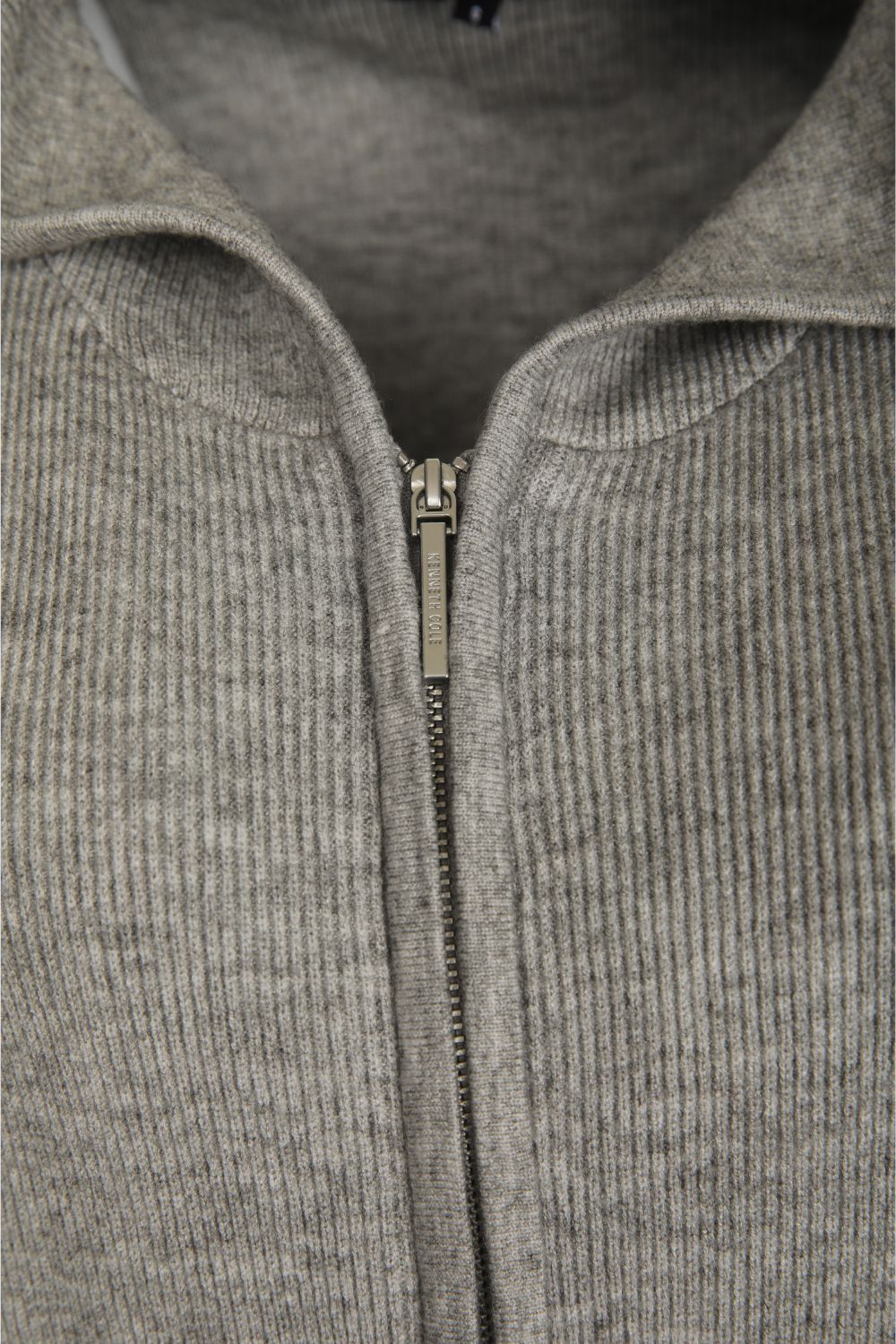Knitted Rib Zipped Hoodie