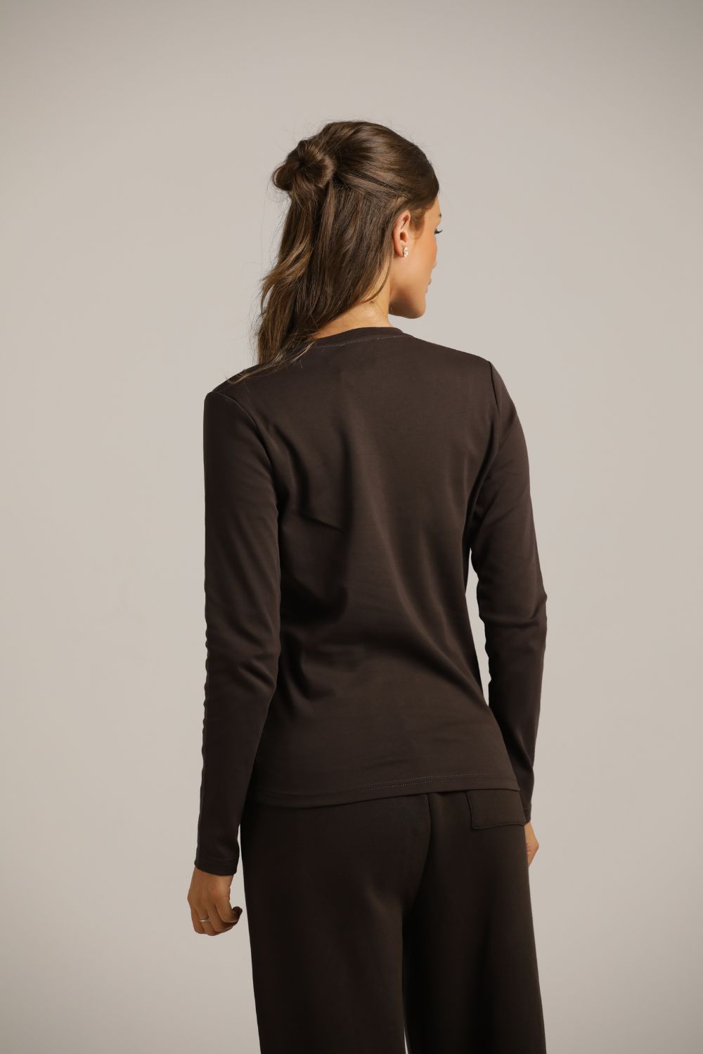 Long-Sleeve V-Neck T-Shirt In Cotton
