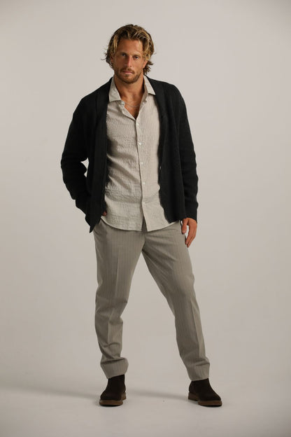 Rib-Knit Fit Cardigan In Cotton
