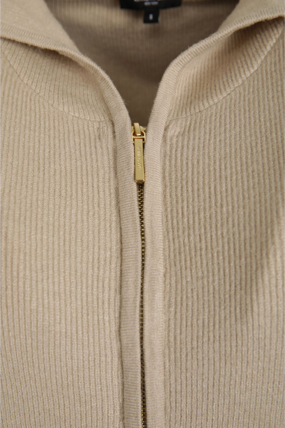 Knitted Rib Zipped Hoodie