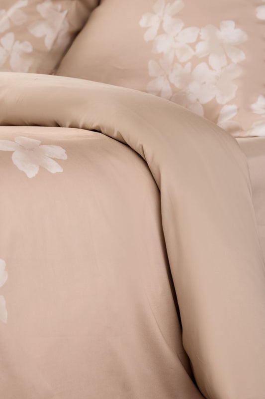 Sateen Duvet Cover with Floral Print