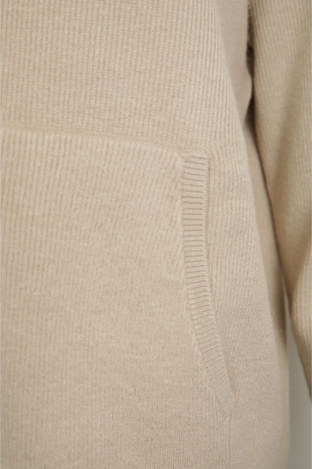 Knitted Rib Zipped Hoodie