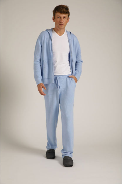 Knitted Rib Zipped Hoodie